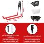 2pcs Ladder Hook for Garage Organizer, [UPGRADE VERSION] with Longer Screws Included, Heavy Duty Utility Hanger Holder Storage for Hanging Weed Wacker Hose Extension Cord Chair Bike Garden Tools