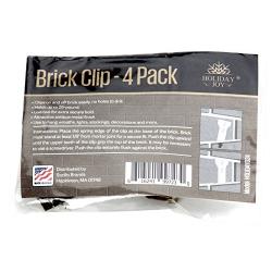 Holiday Joy - 4 Metal Brick Clip Fastener Hooks - Holds Up to 25 Pounds - Fits Brick 2-1/8 inch to 2-1/2 inch in Height - Made in USA (4 Pack)