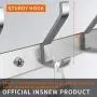Wall Mounted Coat Rack - Coat Hook Rack Rail Hanger to Hang Coat Clothes, Hat, Towel, Key - Modern Heavy Duty 10 Hooks for Entryway, Kitchen, Bathroom, Door, Closet Room 2 Packs
