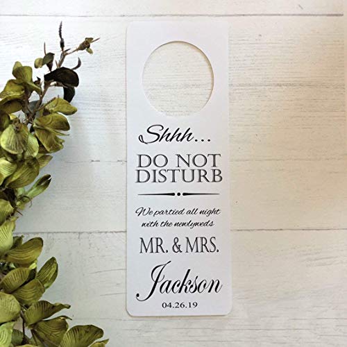 Personalized Do Not Disturb Wedding Door Hangers for Hotel - Set of 10- Choose Your Cardstock Color