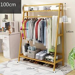 YWYMJ Coat Racks Hanger Bamboo Hanger Jacket Clothes Hanger 2 Layers 2 Hooks for Shoe Racks and hat Racks (60 cm, 80 cm, 100 cm) x 40 x 140 cm Optional (Size : 10040180cm)