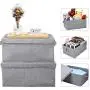 HOONEX Foldable Storage Bins with lid, 2 Pack, Storage Boxes with Carry Handles and Study Heavy Cardboard, for Toy, Boots, Books, Clothes, Linens, Nursery, Grey