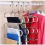 5pcs 5 Layers S Shape Multifunctional Clothes Hangers Pants Storage Hangers Cloth Rack Multilayer Storage Cloth Hanger