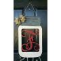 Hand Painted Mason Jar Door Hanger / Monogram Mason Jar Door Hanger / Mason Jar Door Hanger / Wood Mason Jar Monogram