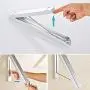 TOOGOO Wall Mounted Clothes Airer Washing Line Coat Shirt Dryer Folding/Pull Out Wall Hanger Space Saving Clothes Cupboard Storage Organiser for Washing Room Laundry Bathroom Utility