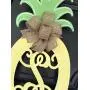 Yellow Pineapple Monogram Door Hanger Summer Pineapple Decor Monogram Pineapple Welcome Decor Pineapple Door Hanger Monogram Wedding Gift Double Door Hangers Mothers Day Gift Birthday Welcome Wreath