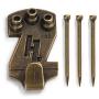 HangZ 30007 Gallery Picture Hooks Assorted Value Pack, 10lb-100lb, 19-Piece, Antique Brass