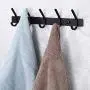 KES Coat Hooks Towel Hook Rack with 5 Robe Hangers Coat Holder Wall Mount SUS 304 Stainless Steel Bathroom Matt Black, AH203H5-BK