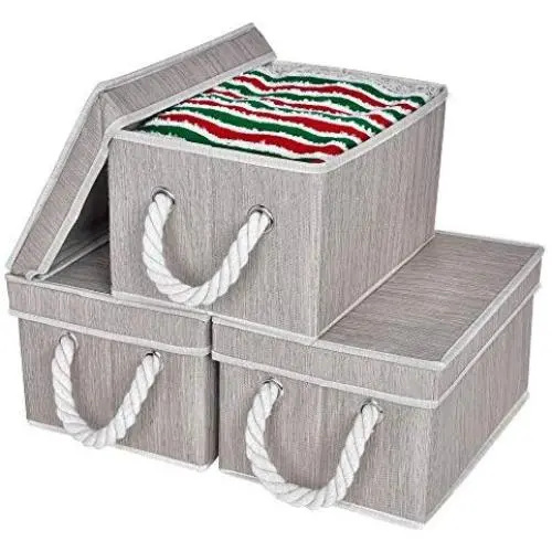 StorageWorks Decorative Storage Bins for Shelves, Storage Baskets with Lids and Cotton Rope Handles, Mixing of Gray, Brown & Beige, Medium, 3-Pack StorageWorks Decorative Storage Bins for Shelves, Storage Baskets with Lids and Cotton Rope Handles, Mixing of Gray, Brown & Beige, Medium, 3-Pack