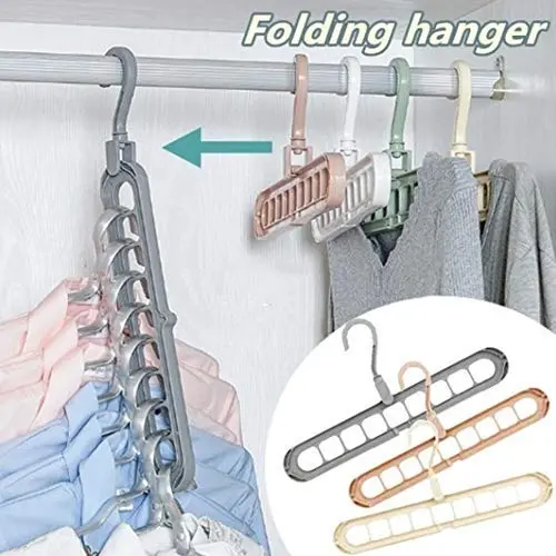 lRICE-home Multi-Function 9-Hole Sliding Clothes Hanger Sorting Drying Rack Hook Organizer - Random Color lRICE-home Multi-Function 9-Hole Sliding Clothes Hanger Sorting Drying Rack Hook Organizer - Random Color