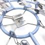 Stainless Steel Clothe Drying Rack Laundry Drip Hanger 24 Clip Metal Clothespins Round Underwear Lingerie Sock Hat Boot Large Heavy Duty Portable Indoor Outdoor Baby Wet and Dry Dryer (24 Round)
