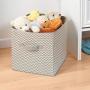 mDesign Soft Fabric Closet Storage Organizer Bin Boxes - Front Handle, for Cube Furniture Shelving Units Bedroom, Nursery, Toy Room - Chevron Zig-Zag Print - Large, 4 Pack - Taupe/Natural mDesign Soft Fabric Closet Storage Organizer Bin Boxes - Front Handle, for Cube Furniture Shelving Units Bedroom, Nursery, Toy Room - Chevron Zig-Zag Print - Large, 4 Pack - Taupe/Natural