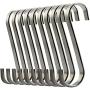 Lemonfilter 10 Pack S Shaped Hooks Stainless Steel S Hanging Hooks Heavy-Duty Hangers for Kitchen Bedroom and Office