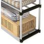 UDEAR Portable Clothes Closet Wardrobe Storage Organizer with Shelves and Side Pockets Black