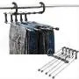 KIPB 5 in 1 Multifunctional Stainless Steel Tie Belt Pants Clothes Hanger Folding Space Saving Closet Organizer Storage Rack KIPB 5 in 1 Multifunctional Stainless Steel Tie Belt Pants Clothes Hanger Folding Space Saving Closet Organizer Storage Rack