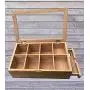iBambooMart Tea Storage Boxes Organizer Chest - 100% Bamboo Tea Bag Holder | 8 Storage Compartments Organizer with Drawer | Great Gift Idea