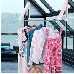 2Pcs Multifunctional Stainless Steel Wall Hanger Retractable Indoor Clothes Hanger Foldable Drying Rack Clothes Rack