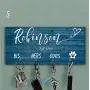 Personalized Key Holder and Dog Leash Wall Hanger Key Organizer for the Hallway Key Ring Holder Custom Key Holder For Wall, Personalized Key Hanger Housewarming Gift Leash Holder