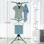 QFFL 3-Arm Ironing Tidy & Airer, Clothes Airer Dryer Silver/Blue Hangers (Color : Blue)