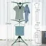 QFFL 3-Arm Ironing Tidy & Airer, Clothes Airer Dryer Silver/Blue Hangers (Color : Blue)