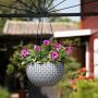 Hanging Flower Pot Holder Silver Plastic Rattan Design Bag with 4 Balconies Hanging Bowl Hanging Beam Frame Plant Basketball Hanging Basket Modern Decorative Hanger