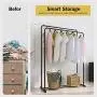 Rackaphile Clothes Rack, Clothes Organizer, Adjustable Double Rails Heavy Duty Garment Rack for Balcony and Bedroom (Black)