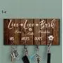 Personalized Key Holder and Dog Leash Wall Hanger Top Quality Handcrafted House Warming or Wedding Gift Key Rack for Organization with Hooks for Keys and Dog Leash Key Organizer for the Hallway Personalized Key Holder and Dog Leash Wall Hanger Top Quality Handcrafted House Warming or Wedding Gift Key Rack for Organization with Hooks for Keys and Dog Leash Key Organizer for the Hallway
