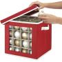 Whitmor Holiday Ornaments Storage Cube with 64 Individual Compartments - Made with Non-Woven Polypropylene Fabric - Transparent Cover for Easy Viewing - Removable Top and Convenient Handle