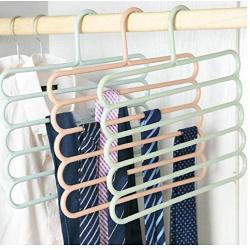 10pcs Random Color 5-Layer Clothes Hanger Drying Racks Multi-Functional Innovative Hanger Multi-Storey Scarf Racks Anti-Slip Pants Folder