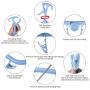 Foldable Clip and Drip Hanger, Socks Hanger Underwear Hanger with 36 Clothespins & Wind-Proof Hook, Hanger for Drying Towels, Bras, Baby Clothes, Plastic Laundry Sock Drying Hanger, Large Blue