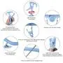 Foldable Clip and Drip Hanger, Socks Hanger Underwear Hanger with 36 Clothespins & Wind-Proof Hook, Hanger for Drying Towels, Bras, Baby Clothes, Plastic Laundry Sock Drying Hanger, Large Blue