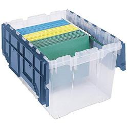 Akro-Mils 66486 FILEB 12-Gallon Plastic Storage Hanging File Boxes with Attached Lid, 21-1/2-Inch by 15-Inch by 12-1/2-Inch, Semi-Clear