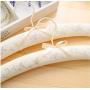 5 Pcs Top Grade White Cotton Fabric Padded Clothes Hanger Rack with Bowknot, Anti-Slip Dress Shirts Hanger with Embroidery