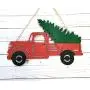 Christmas Red Truck Door Sign - Hoilday Truck Door Hanger - Home Decor