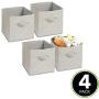 mDesign Soft Fabric Closet Storage Organizer Bin Boxes - Front Handle, for Cube Furniture Shelving Units Bedroom, Nursery, Toy Room - Chevron Zig-Zag Print - Large, 4 Pack - Taupe/Natural mDesign Soft Fabric Closet Storage Organizer Bin Boxes - Front Handle, for Cube Furniture Shelving Units Bedroom, Nursery, Toy Room - Chevron Zig-Zag Print - Large, 4 Pack - Taupe/Natural