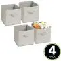 mDesign Soft Fabric Closet Storage Organizer Bin Boxes - Front Handle, for Cube Furniture Shelving Units Bedroom, Nursery, Toy Room - Chevron Zig-Zag Print - Large, 4 Pack - Taupe/Natural mDesign Soft Fabric Closet Storage Organizer Bin Boxes - Front Handle, for Cube Furniture Shelving Units Bedroom, Nursery, Toy Room - Chevron Zig-Zag Print - Large, 4 Pack - Taupe/Natural