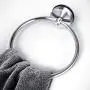Yohom SUS 304 Stainless Steel Vacuum Suction Cup Round Towel Ring Holder for Bathroom & Kitchen Storage Modern Shower Dish Towel Ring Hanger No Tools Required Brushed Finish