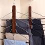 4 Tier Hanger Multifunctional Wood Hanger 4 Layer Shirt Clothes Foldable Pants Rack 4 Layers Hangers for for Jeans Trousers Skirts Scarf