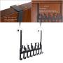 FRTWEY Over The Door Hook Hanger Organizer Rack, Heavy Duty Cat Storage for Hanging Clothes, Towels, Coat, Purse, 8 - Hooks (Black, Cats)