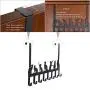 FRTWEY Over The Door Hook Hanger Organizer Rack, Heavy Duty Cat Storage for Hanging Clothes, Towels, Coat, Purse, 8 - Hooks (Black, Cats)