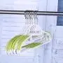 Whitelotous 10pcs Anti-Slip Standard Coat Hanger Wet Dry Clothes Racks Space Saving Hangers(Light Green)