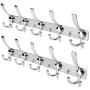 WHITGO Wall Mount Coat Hook, 2 Pack 15 Hooks Stainless Steel Coat Hangers Rack Robe Hat Clothes Hook Wall Coat Rack Hooks