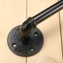 KINGSO 16.5”L x 3”H Industrial Retro Black Iron Pipe Shelf Wall Hanging Bracket, Door Handle, Clothes Hanger Rack, Urban Mounted Towel Rack Bar, with Screw Accessories