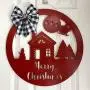 Merry Christmas Door Hanger - Merry Christmas Scene Door Sign - Snowy Christmas Scene Door Hanger - Christmas Cottage in the Snow - Santa Merry Christmas Door Hanger - Merry Christmas Scene Door Sign - Snowy Christmas Scene Door Hanger - Christmas Cottage in the Snow - Santa