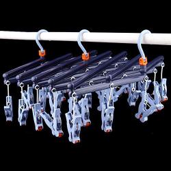 Fdit1 Stylish Pp Laundry Drying Rack Clothes Hanger with 29 Clips for Drying Socks Drying Towels (2#)