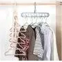10pcs Random Color Multi-Function Folding Magic Hanger Nine-Hole Rotating Magic Clothes Hanger Wardrobe Drying Clothes Home Bedroom Storage Holder 10pcs Random Color Multi-Function Folding Magic Hanger Nine-Hole Rotating Magic Clothes Hanger Wardrobe Drying Clothes Home Bedroom Storage Holder