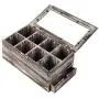 MyGift 8-Slot Torched Wood Tea Bag Storage Boxes with Clear Lid & Pull-Out Drawer