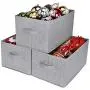 GRANNY SAYS Closet Organizer Bins, Storage Basket for Shelves, Closet Bins with Handle, Home and Office Boxes Organizer, Gray, Large, 3-Pack