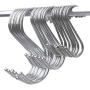 EnjoCho 15PCS Stainless Steel S Shaped Hooks Pot Pan Hanging Hanger Clothes Storage Rack for Kitchen Bedroom Office (Silver)