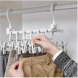 2PC 3D Space Saving Hanger Decoration Magic Clothes Hanger Holders with Hook Closet Organizer Rack Organizer Home Hanger Foldable Clothes Clip